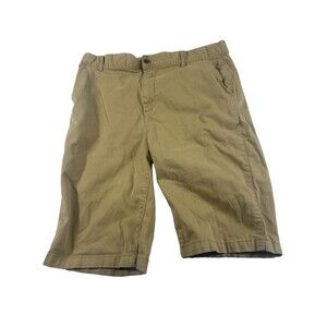 Teen's Khaki Chino Shorts Stretch Flat Front Casual Cotton Blend Beige